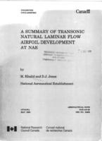 A Summary of Transonic Natural Laminar Flow Airfoil Development at NAE
