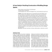 A Case Study in Teaching Construction of Building Design Spaces