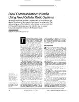 Rural communications in India using fixed cellular radio systems
