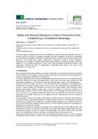 Safety and Security Decisions in times of Economic Crisis: Establishing a Competitive Advantage