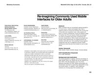 Re-imagining commonly used mobile interfaces for older adults