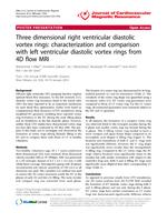 Three dimensional right ventricular diastolic vortex rings: Characterization and comparison with left ventricular diastolic vortex rings from 4D flow MRI