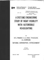 A systems engineering study of night visibility with automobile headlighting