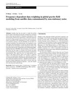Frequency-dependent data weighting in global gravity field modeling from satellite data contaminated by non-stationary noise