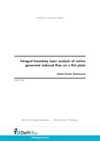 Integral boundary layer analysis of vortex generator induced flow on a flat plate