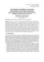 Development of numerical algorithms for end-user applications in aerospace