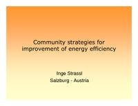 Community strategies for improvement of energy efficiency