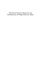 Electrical Control, Read-out and Initialization of Single Electron Spins