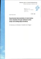 Experimental demonstration of wind turbine noise reduction through optimized airfoil shape and trailing-edge serrations