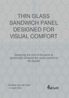 Thin glass sandwich panel designed for visual comfort