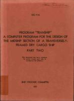 Program Tranship; A computerprogram for the design of the midship section of a transversely framed dry cargo ship Part two