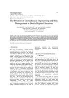 The Position of Geotechnical Engineering and Risk Management in Dutch Higher Education