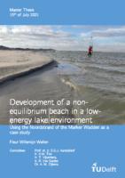 Development of a non-equilibrium beach in a low-energy lake environment