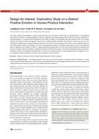 Design for Interest: Exploratory Study on a Distinct Positive Emotion in Human-Product Interaction