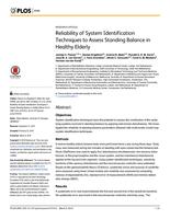 Reliability of System Identification Techniques to Assess Standing Balance in Healthy Elderly