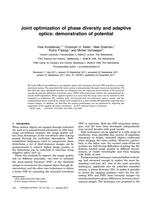 Joint optimization of phase diversity and adaptive optics: Demonstration of potential