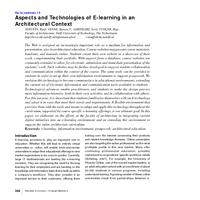 Aspects and Technologies of E-learning in an Architectural Context