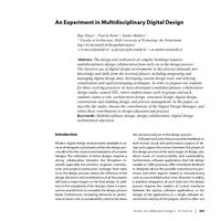 An experiment in multidisciplinary digital design