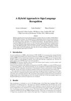 A Hybrid Approach to Sign Language Recognition (extended abstract)