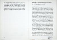 Whither European higher education?
