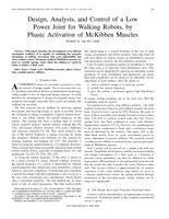Design, analysis, and control of a low power joint for walking robots, by phasic activation of McKibben muscles