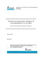 Velocity and water-layer thickness of overtopping flows on sea dikes: Report of measurements and formulas development