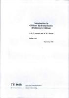Introduction in Offshore Hydromechanics Preliminary Edition