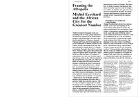 Framing the Afropolis: Michel Ecochard and the African city for the greatest number / Een kader voor de Afropolis: Michel Ecochard en de Afrikaanse stad voor het grootste aantal