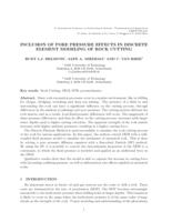 Inclusion of pore pressure effects in discrete element modeling of rock cutting