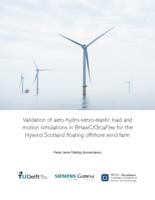 Validation of aero-hydro-servo-elastic load and motion simulations in BHawC/OrcaFlex for the Hywind Scotland floating offshore wind farm