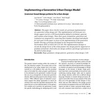 Implementing a Generative Urban Design Model: Grammar-based design patterns for urban design