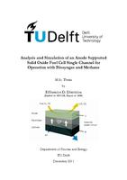 Analysis and Simulation of an Anode Supported Solid Oxide Fuel Cell Single Channel for Operation with Biosyngas and Methane