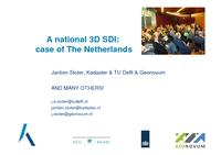 A national 3D SDI: Case of the Netherlands