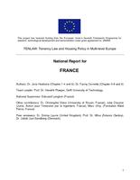 TENLAW: Tenancy Law and Housing Policy in Multi-level Europe. National Report for France