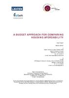 A budget approach for comparing housing affordability