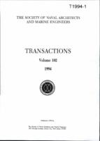 Transactions of The Society of Naval Architects and Marine Engineers, SNAME, Volume 102, 1994