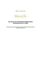 Music on: The value of standalone digital music vending service in India: developing a service business model by using the STOF business modelling framework