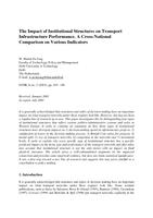 The impact of institutional structures on transport infrastructure performance: A cross-national comparison on various indicators