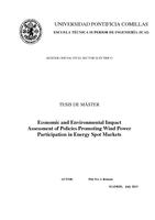 Economic and environmental impact assessment of policies promoting wind power participation in energy spot markets.