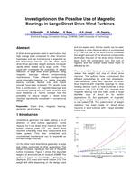 Investigation on the Possible Use of Magnetic Bearings in Large Direct Drive Wind Turbines