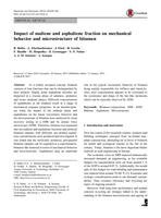 Impact of maltene and asphaltene fraction on mechanical behavior and microstructure of bitumen