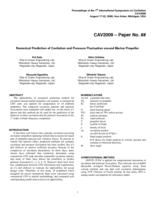 Numerical prediction of cavitation and pressure fluctuation around marine propeller