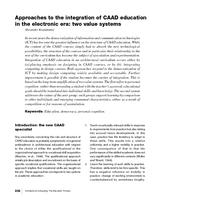 Approaches to the Integration of CAAD Education in the Electronic Era: Two Value Systems