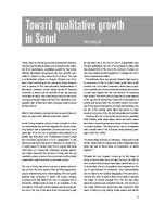 Toward qualitative growth in Seoul