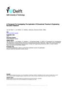 A Framework For Investigating The Application Of Educational Theories In Engineering Education Research