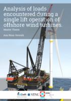 Analysis of loads encountered during a single lift operation of offshore wind turbines