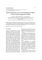 Risk Assessment of Low Level Radioactive Waste In Near Surface Disposal Facilities