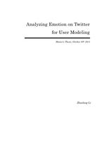 Analyzing emotion on Twitter for user modeling