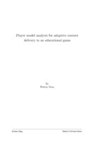 Player model analysis for adaptive content delivery in an educational game