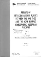 Results of intercomparison flights between the NAE T-33 and the NCAR Buffalo atmosperic research aircraft